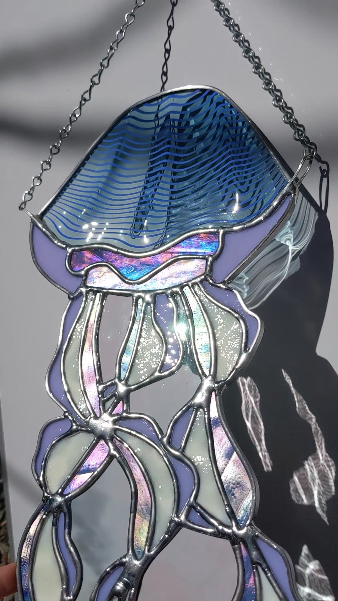 Blurple Jellyfish - Stained Glass Suncatcher