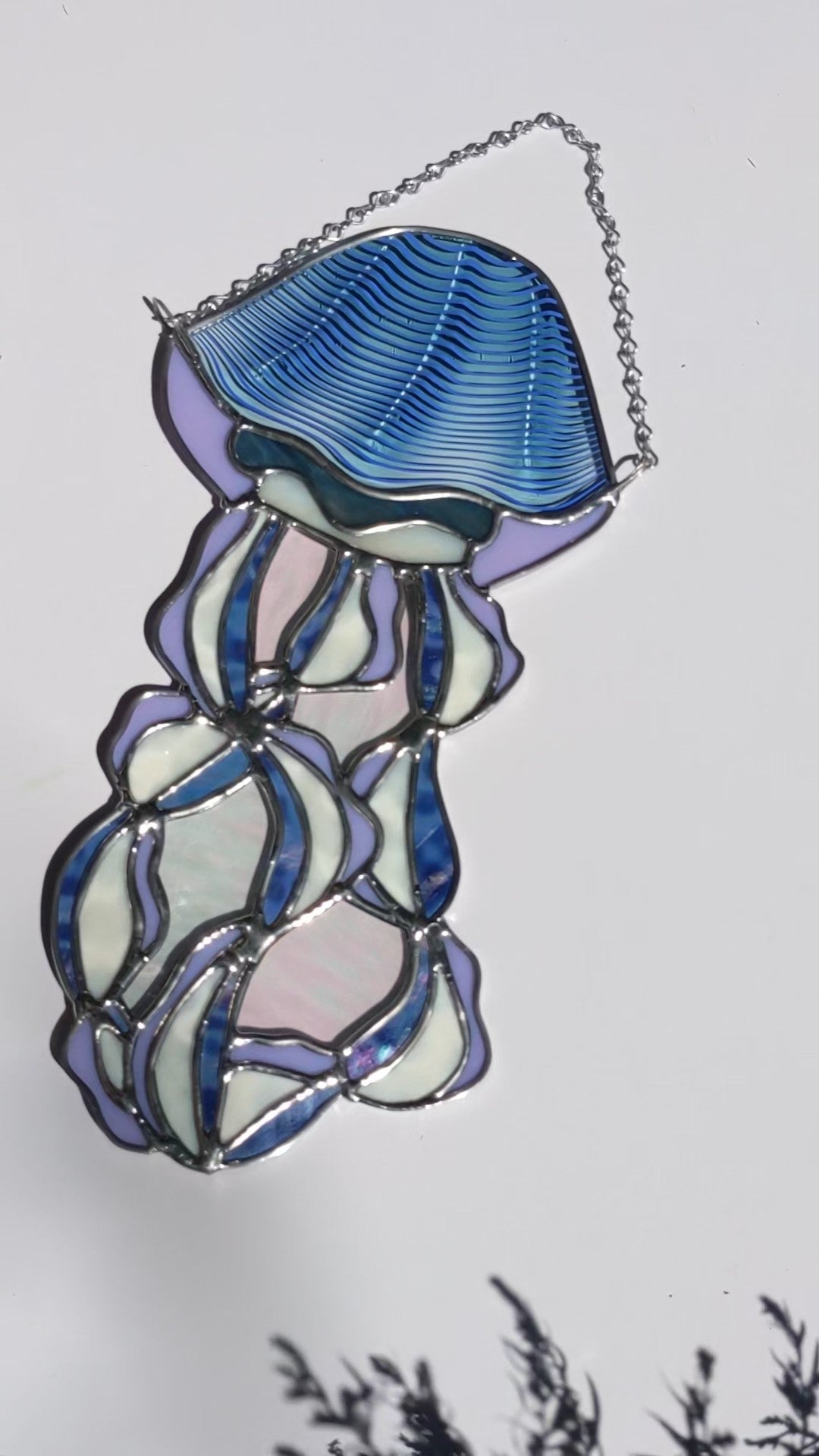 Blurple Jellyfish - Stained Glass Suncatcher