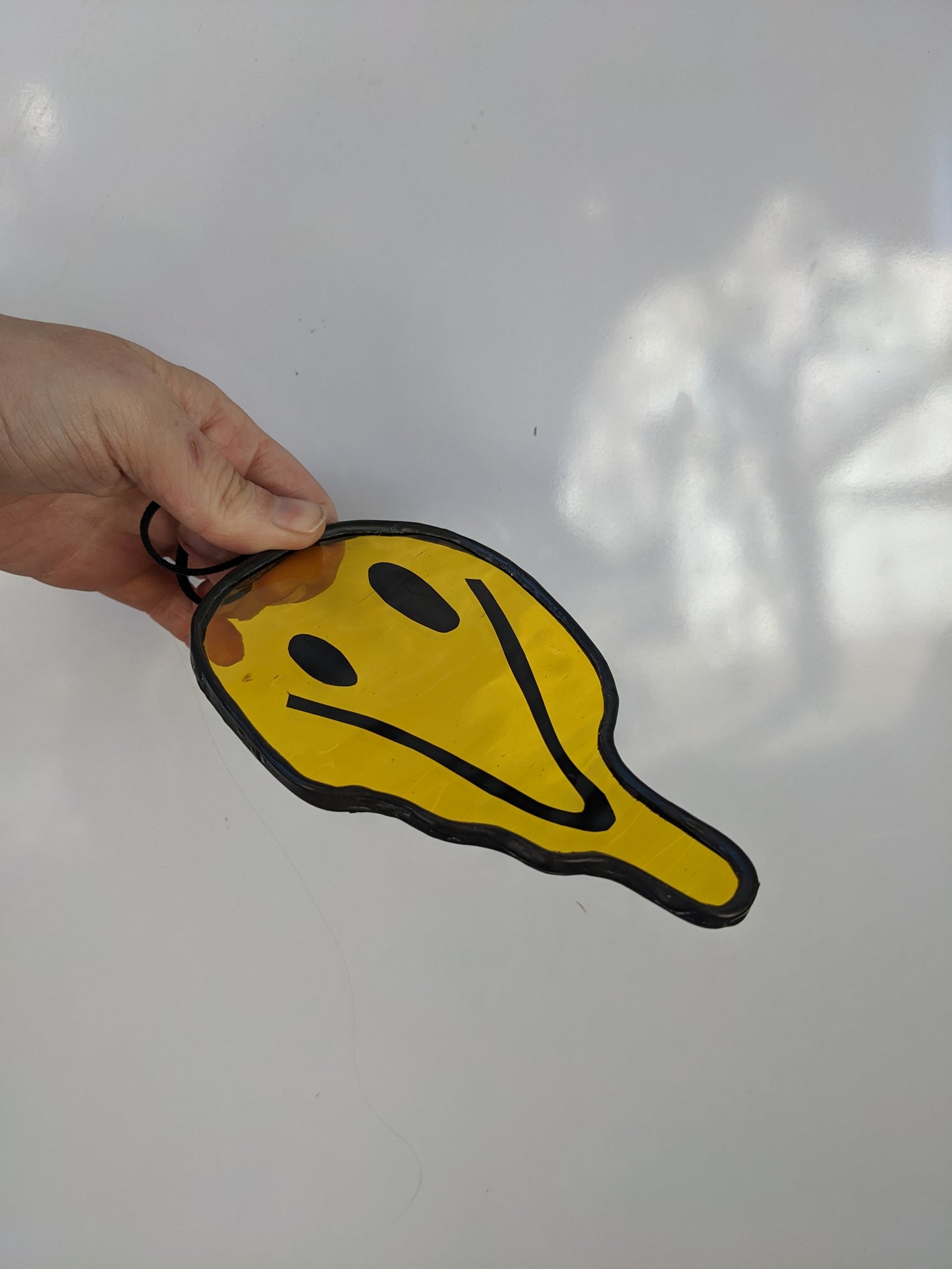Single Yellow Drippy Face - Stained Glass Suncatcher